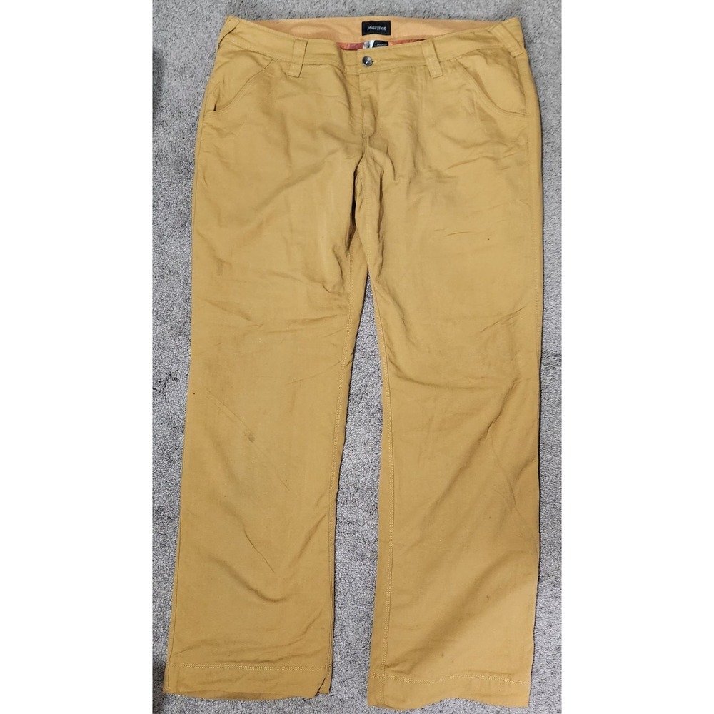 Marmot Flannel Lined Pants womans 14 (XXL) Straight Nylon Hiking Outdoors Travel